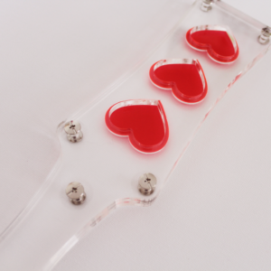 Clear Acrylic Hearts Cutout Spanking Paddle