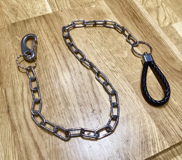 Stainless Steel Chain Lead with braided handle loop - Image 3