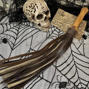 African Kudu leather flogger with hand turned handle (Copy)