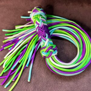 Green Purple Blue Dip Dye Paracord Flogger