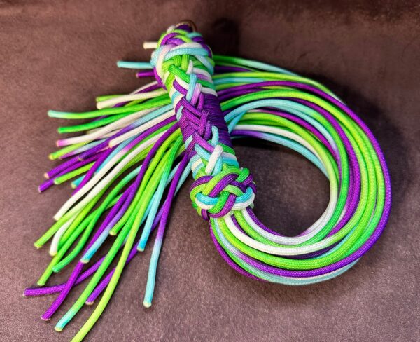 Green Purple Blue Dip Dye Paracord Flogger