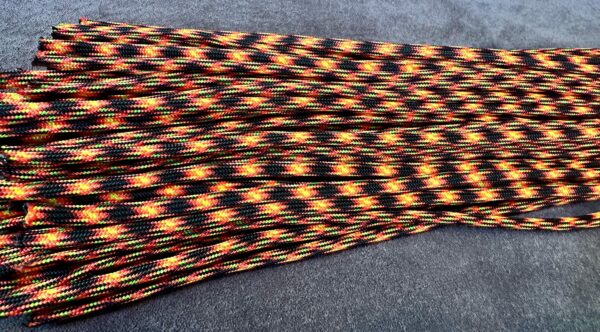 UV Lave Flow- UV Orange and Black Paracord Flogger - Image 4