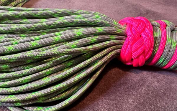 UV green and Neon Pink Paracord Flogger - Image 6