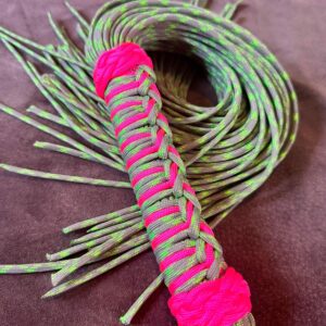 UV green and Neon Pink Paracord Flogger