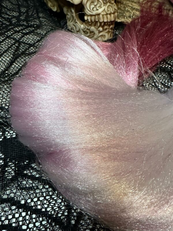 The OG Shiney pink and white Floofinator synthetic hair Flogger - Image 3