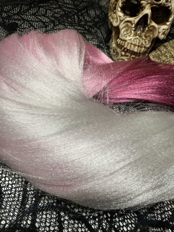 The OG Shiney pink and white Floofinator synthetic hair Flogger - Image 4