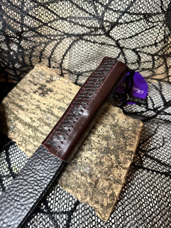 Thick 6 layer Buffalo slapper in distressed deep aubergine - Image 4