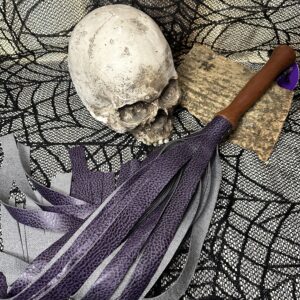 Purple vegan friendly faux leather flogger