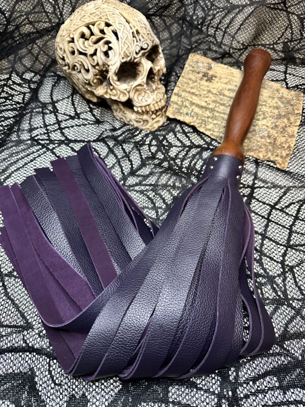 Deep aubergine leather flogger