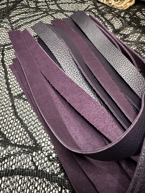 Deep aubergine leather flogger - Image 3