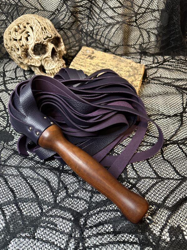 Deep aubergine leather flogger - Image 5