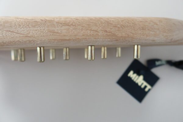 Solid oak handmade paddle with 12no. Solid brass pins. - Image 3