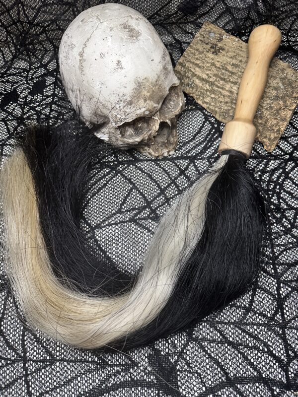 Sustainably sourced Cruella Horsehair Flogger with reclaimed Wood Handle