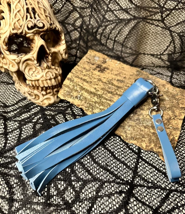 Baby Blue Italian leather pussy/dick flogger