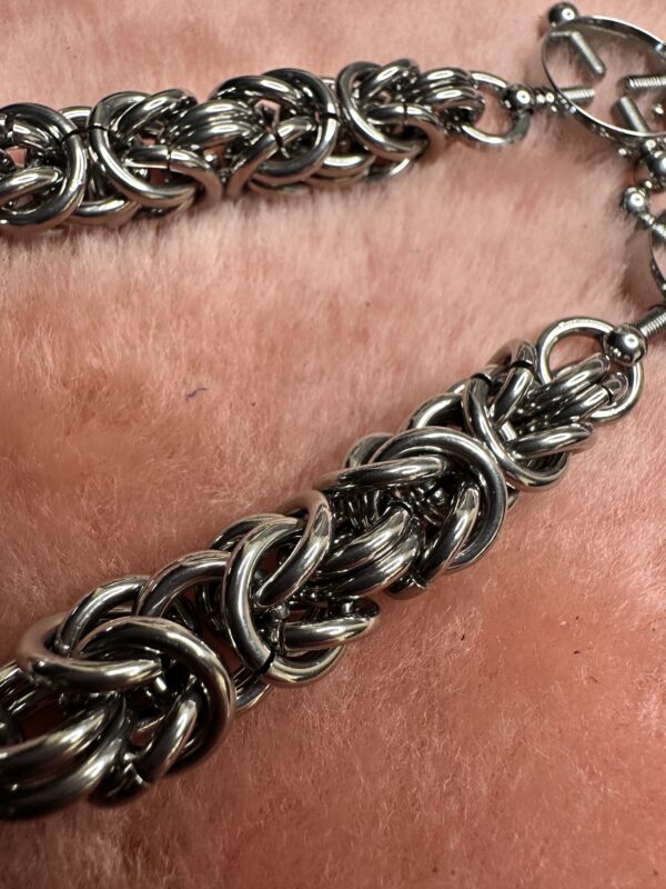 105g weighted Nipple clamps with stainless steel heavy chainmail - Image 4
