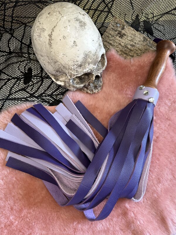 Purple and Lilac Cowhide flogger