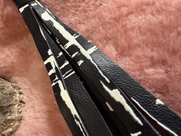 Black with white print calfskin pussy/dick flogger - Image 2