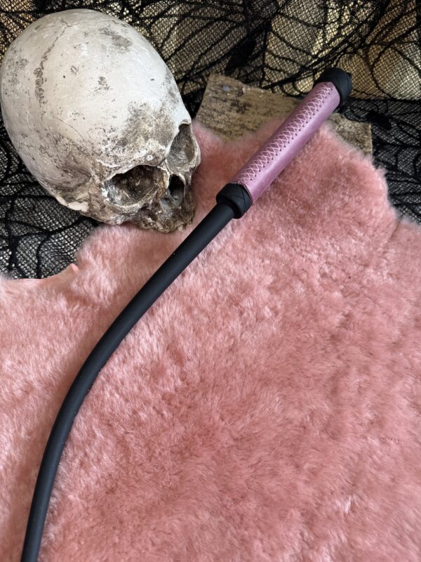 Rubber Whip with Pink leather wrapped handle