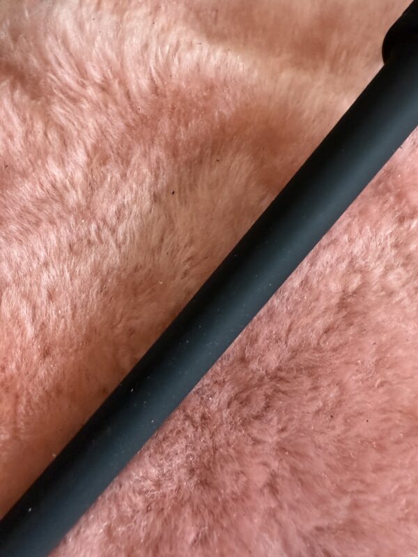 Rubber Whip with red leather wrapped handle and black stitching - Image 6