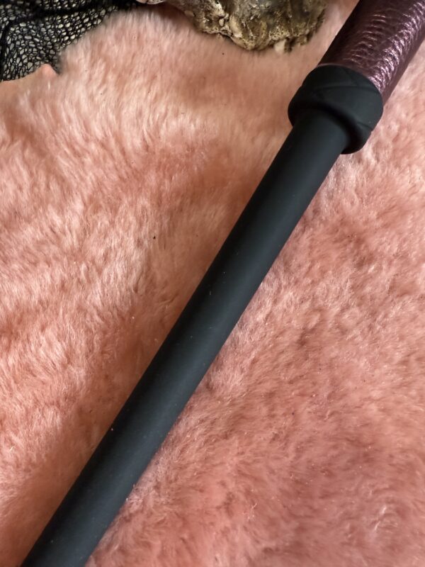 Rubber Whip with Amethyst Love leather wrapped handle and rainbow stitching - Image 5