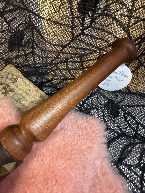 Tattered Dreams Chocolate Elegance leather flogger with hand-turned handle - Image 3