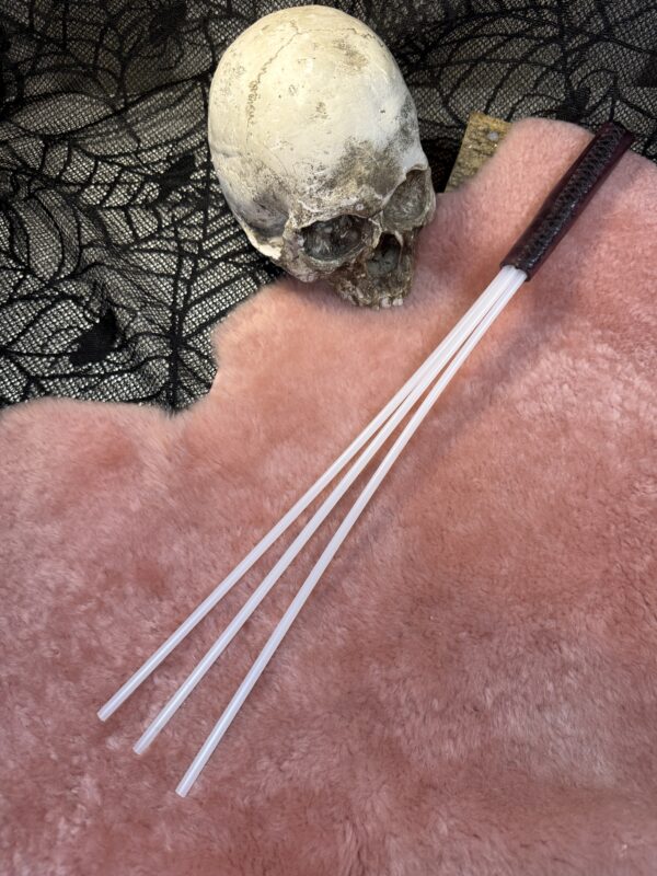 Triple nylon cane with leather handle