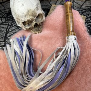 Lilac Sensations hair on hide and leather flogger