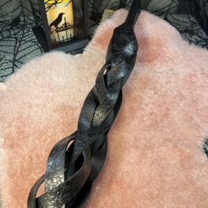 Black embossed Braided Bum Beater Leather Paddle