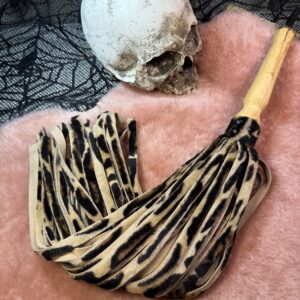 Luscious Leopard flogger with character reclaimed handle