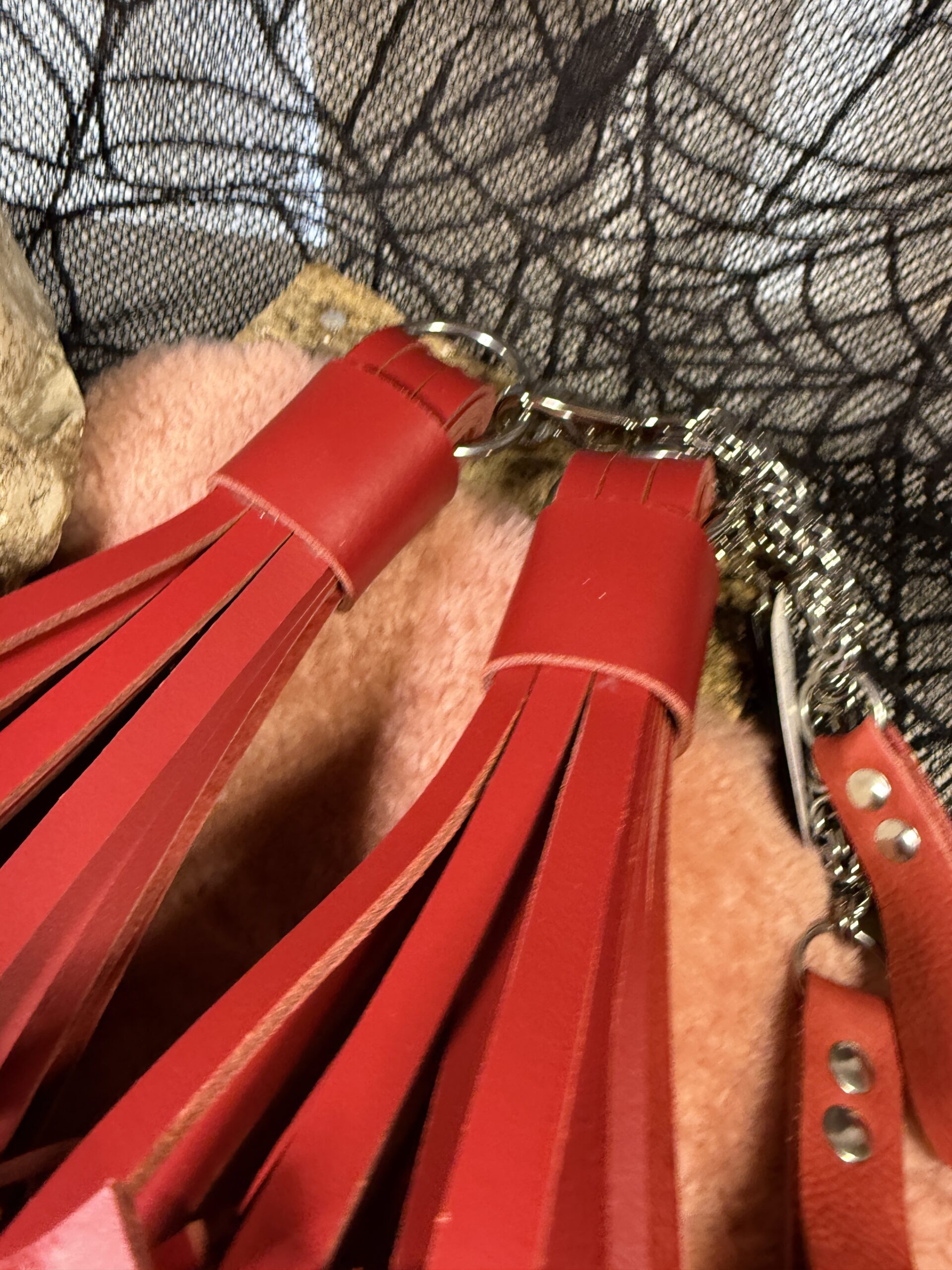 Cardinal Bastard POI Florentine Floggers with finger loops - Image 3