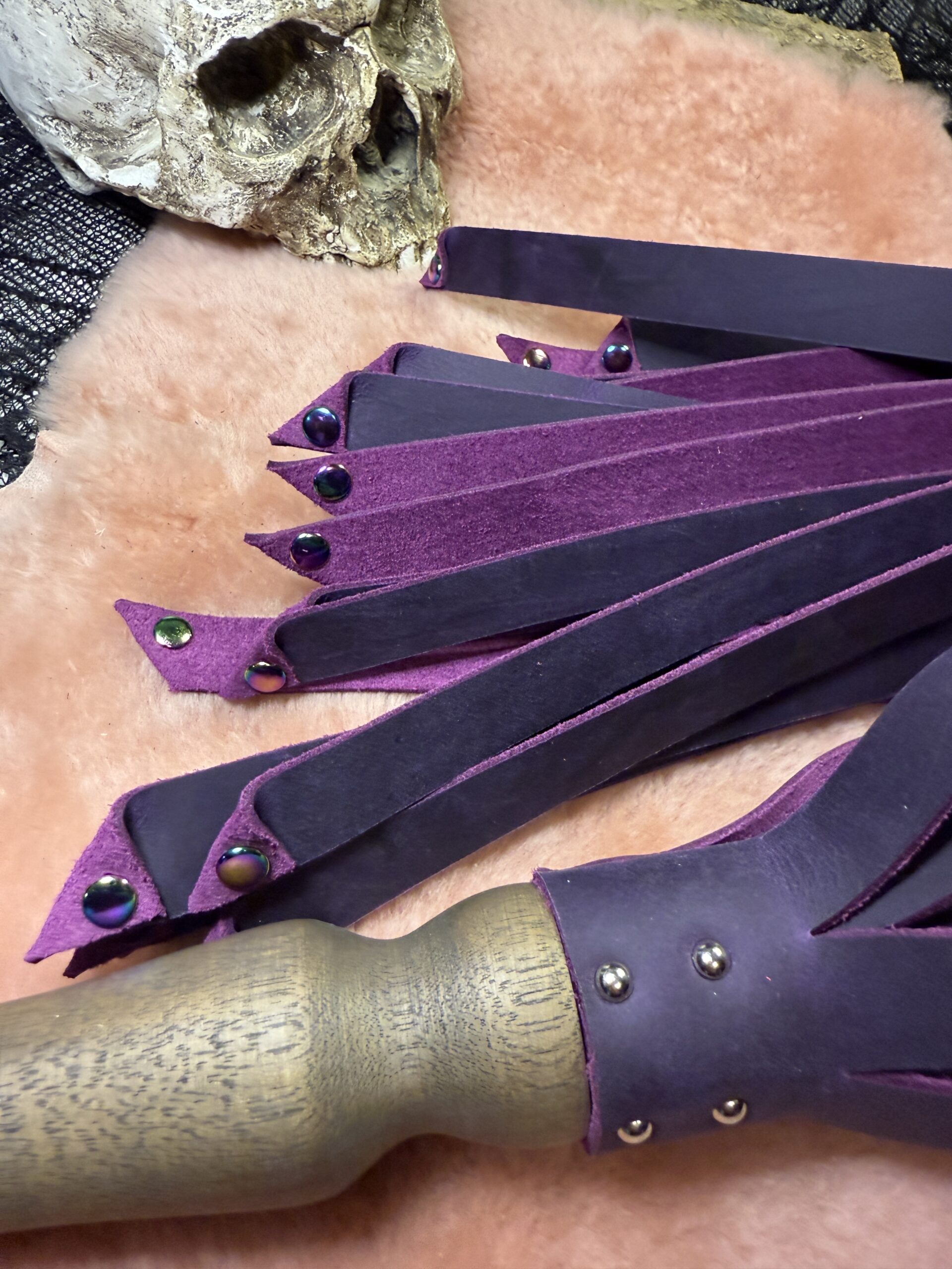 Violet Rebellion- flogger with hand turned handle - Image 2