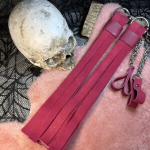 Crimson Tempest POI Florentine Floggers with finger loops